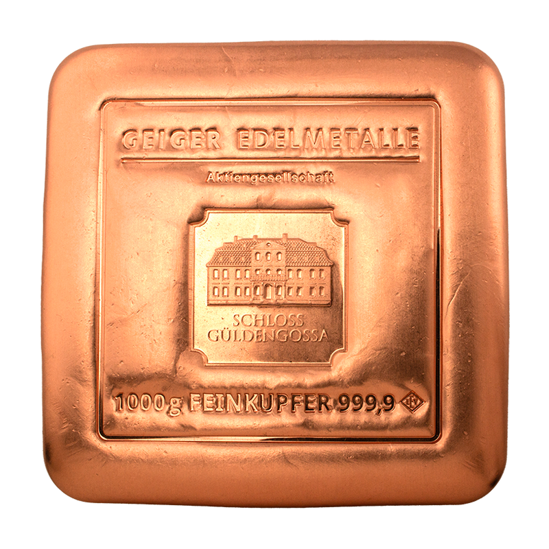 Geiger Edelmetalle "Square" 1kg 999.9 Copper Bar