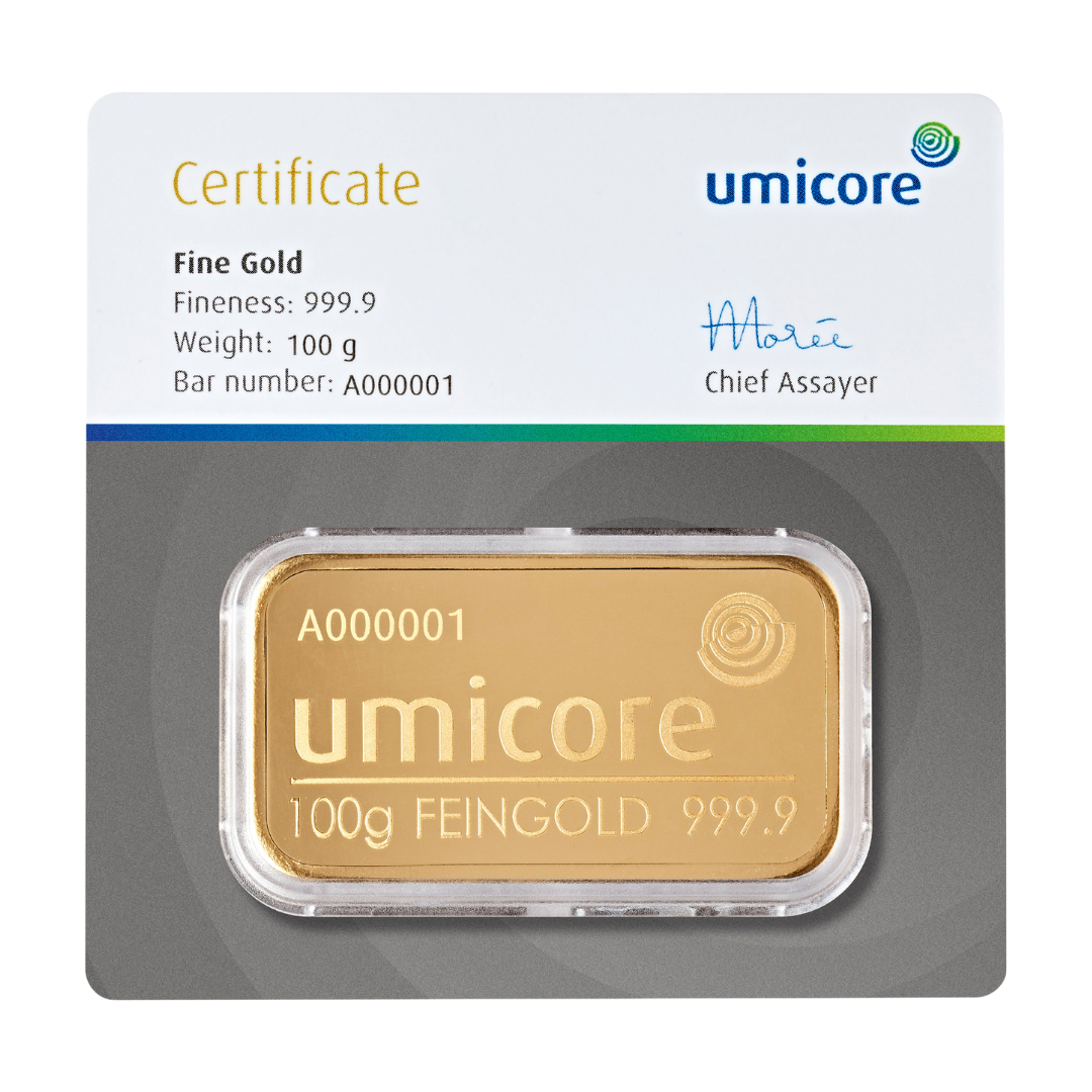 Umicore 100g Gold Bar