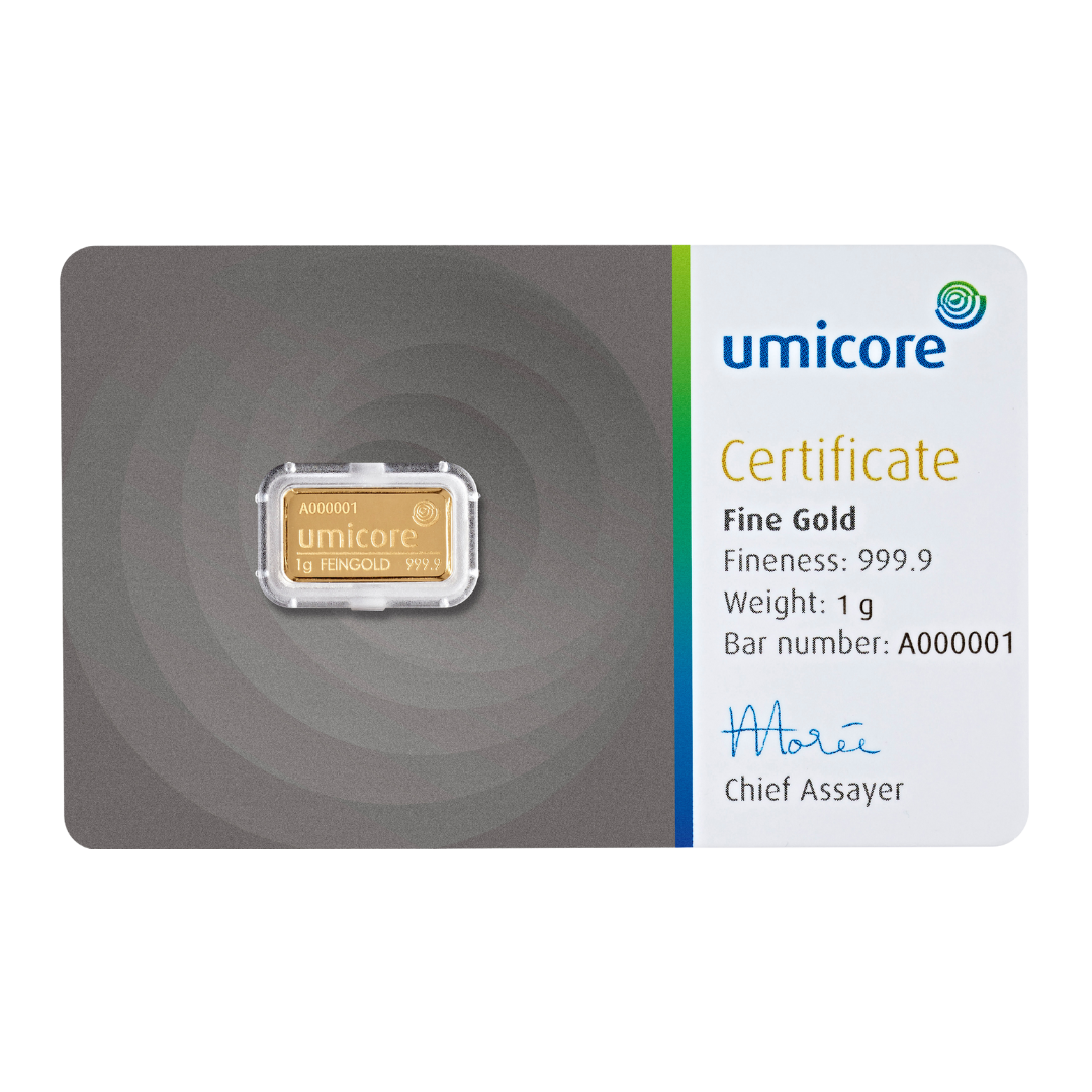 Umicore 1g Gold Bar