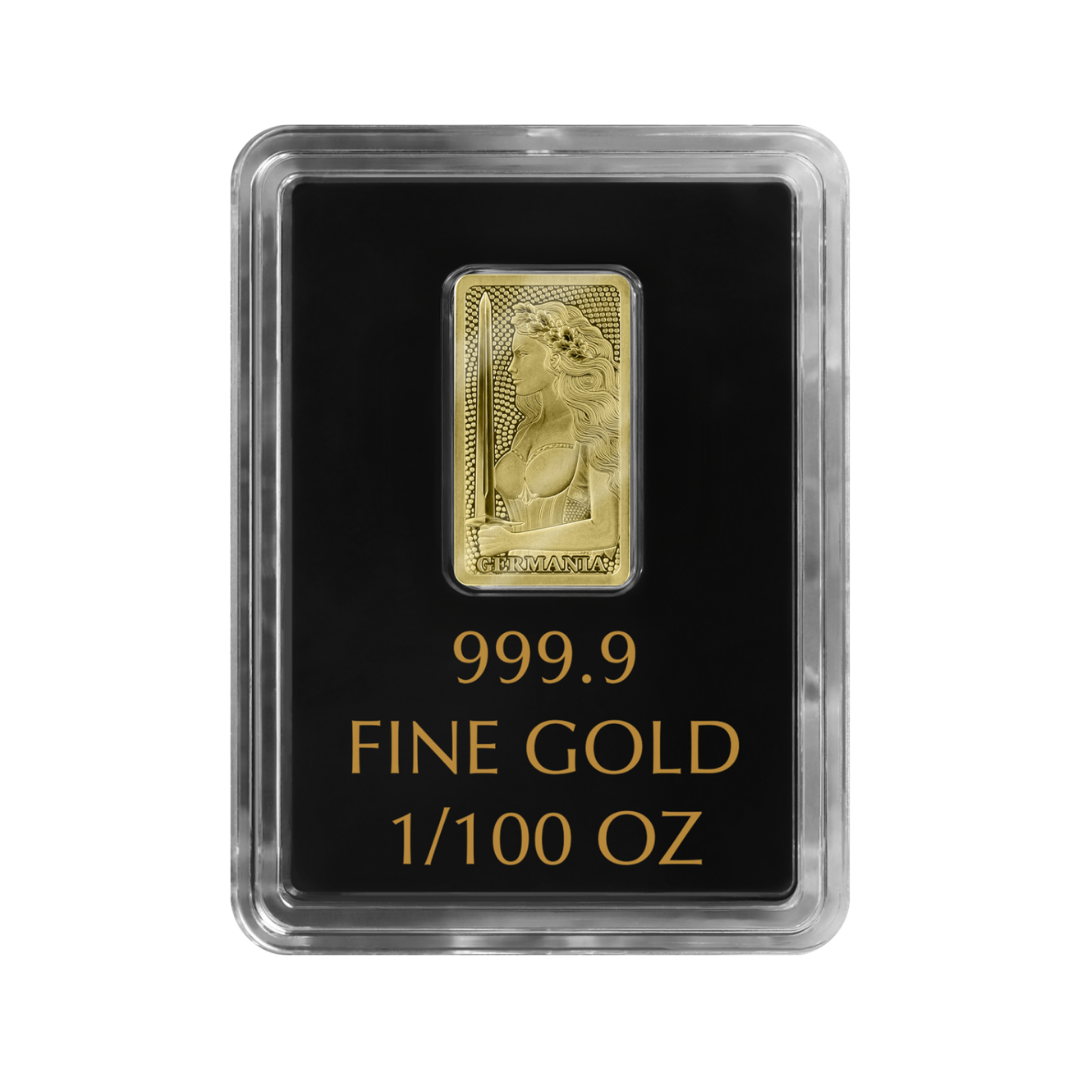 Germania Mint 1/100oz Au999.9 Stamped Bar – Cardiff Gold