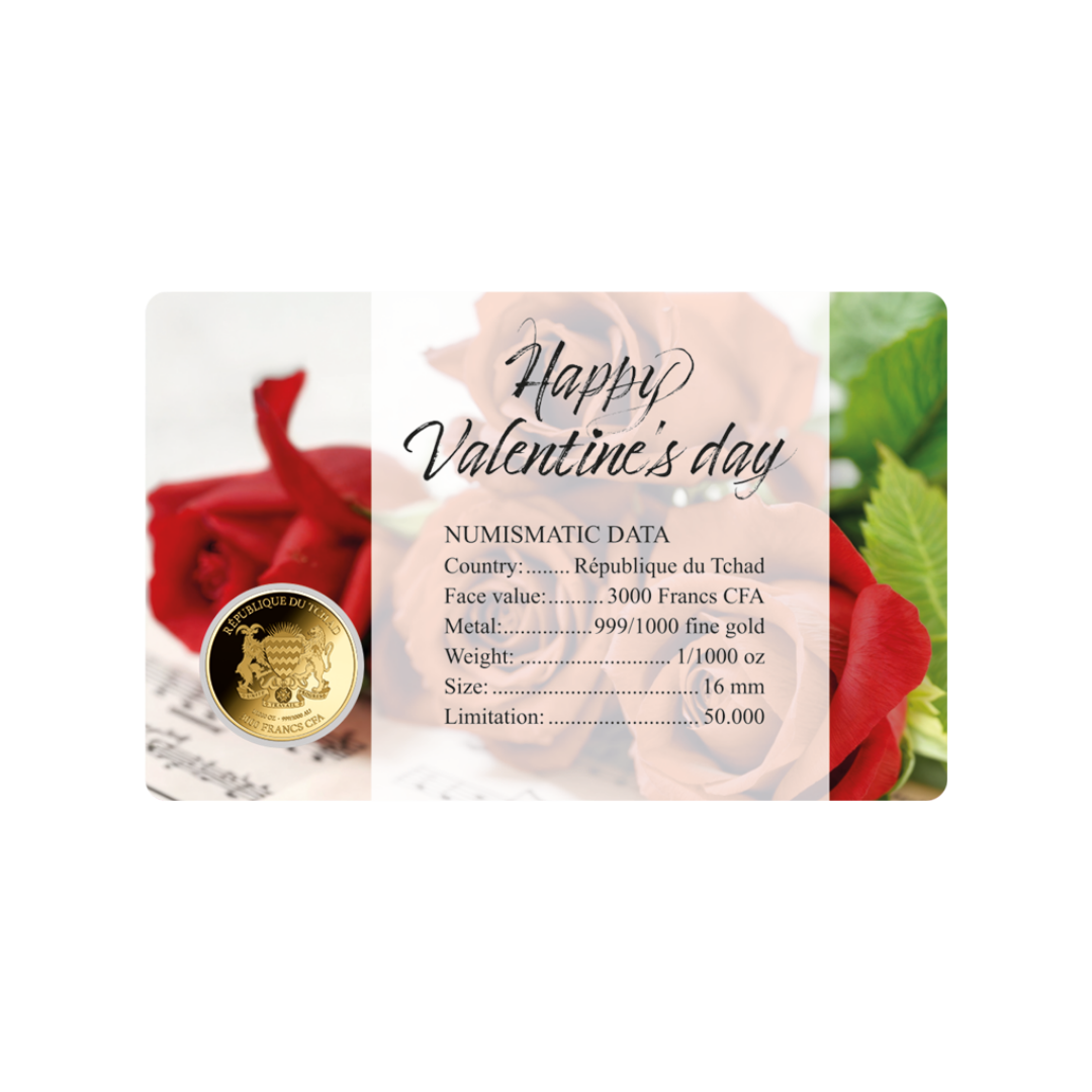 Valentines Day Coin Card - Gold Gift