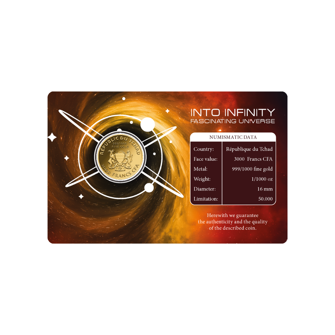 Universe Black Hole Coin Card - Gold Gift