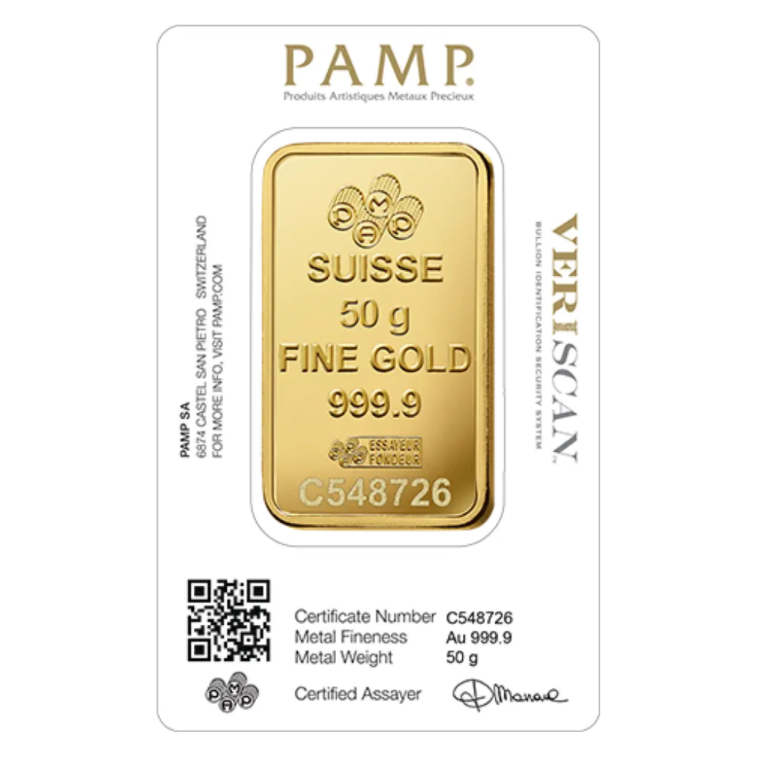 Pamp 50g Gold Bar