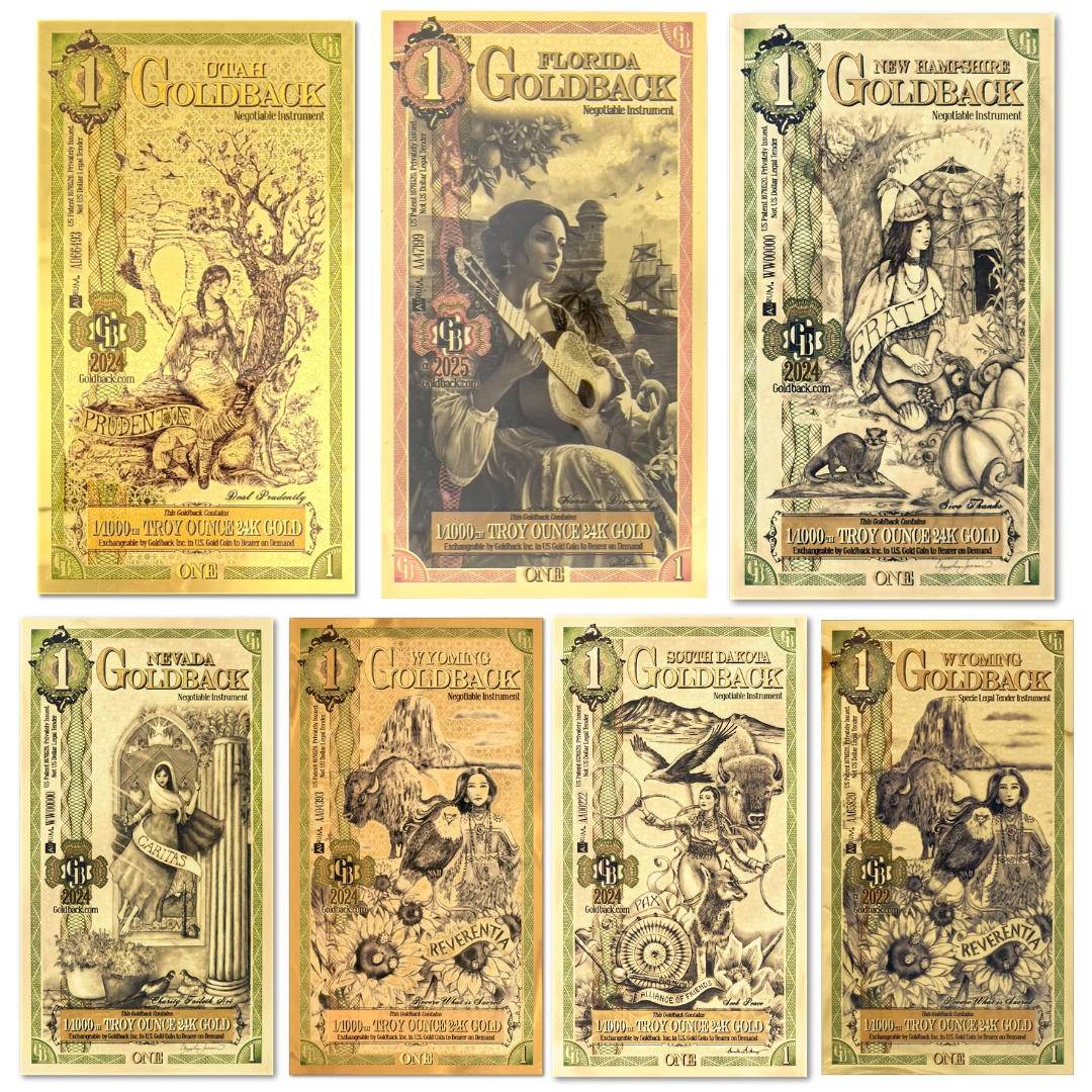 7x 1 Goldbacks - Bundle (1 of each design)