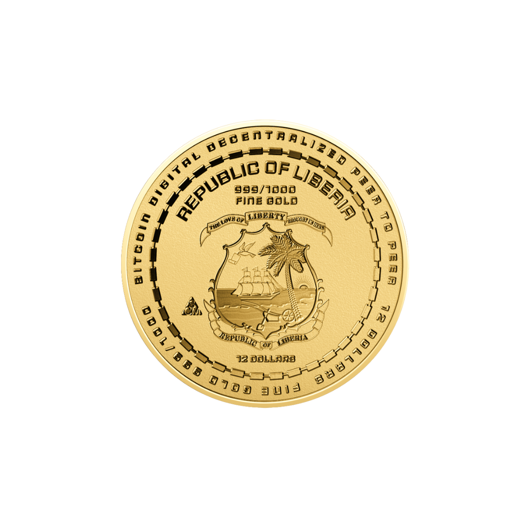 Bitcoin Coin Card - Gold Gift