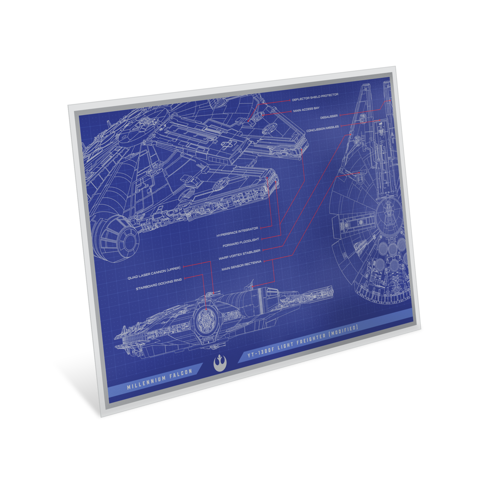 Star Wars™ Blueprint Series - Millennium Falcon™ 1oz Silver Foil