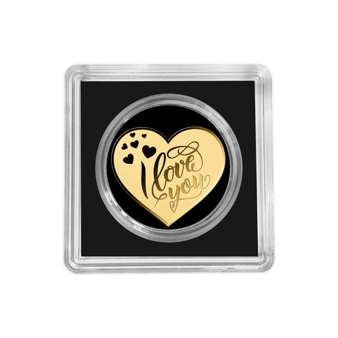 Large Heart I love you 1/200oz - Gold Gift - In Gift Box