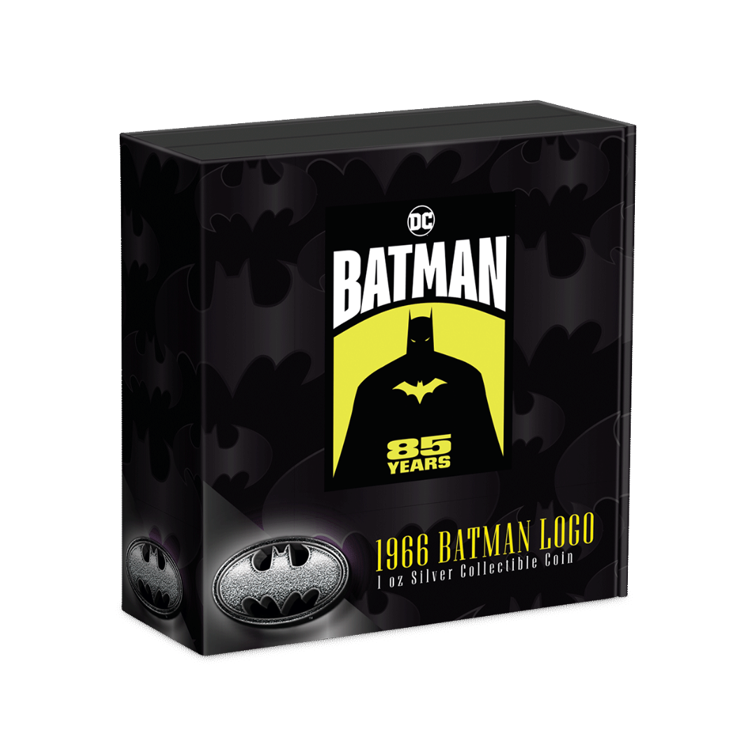Warner Bros.- Batman 85th Anniversary - 1966 Batman Logo 1oz Silver