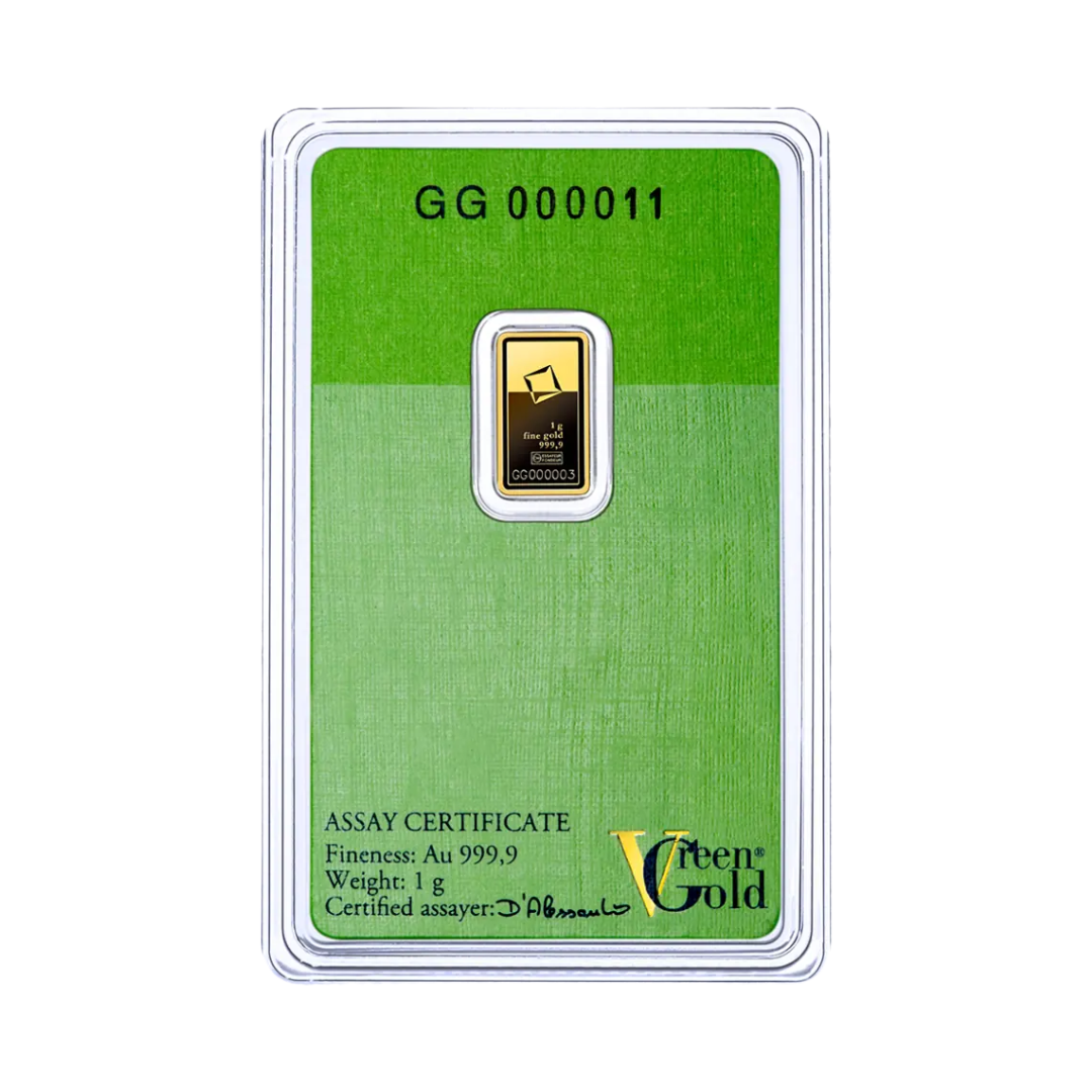 1g Valcambi Green Gold Bar