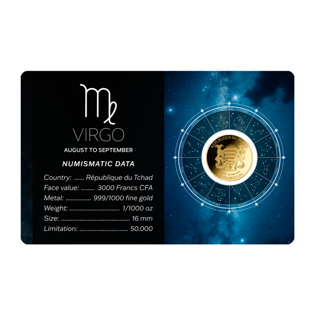 Zodiac Virgo Coin Card - Gold Gift