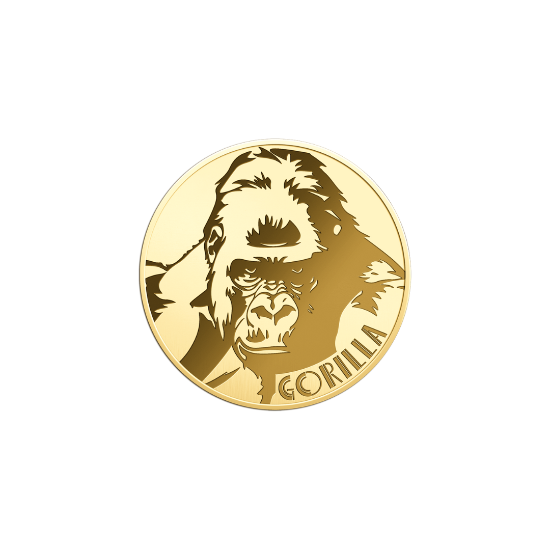 African Gorilla Coin Card - Gold Gift