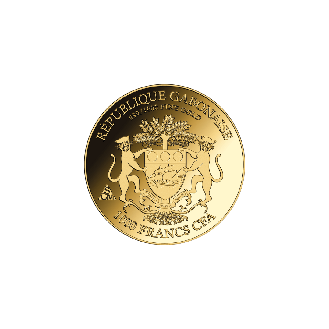 African Cheetah Coin Card - Gold Gift