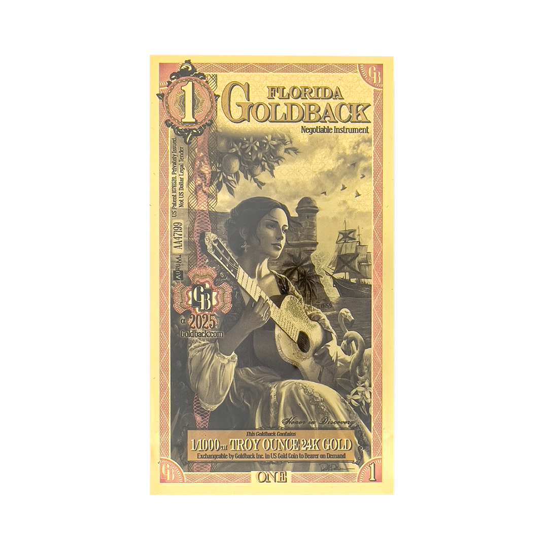 1/2, 1, 2, 5 & 10 Goldback - Florida Bundle (Free Sleeve)