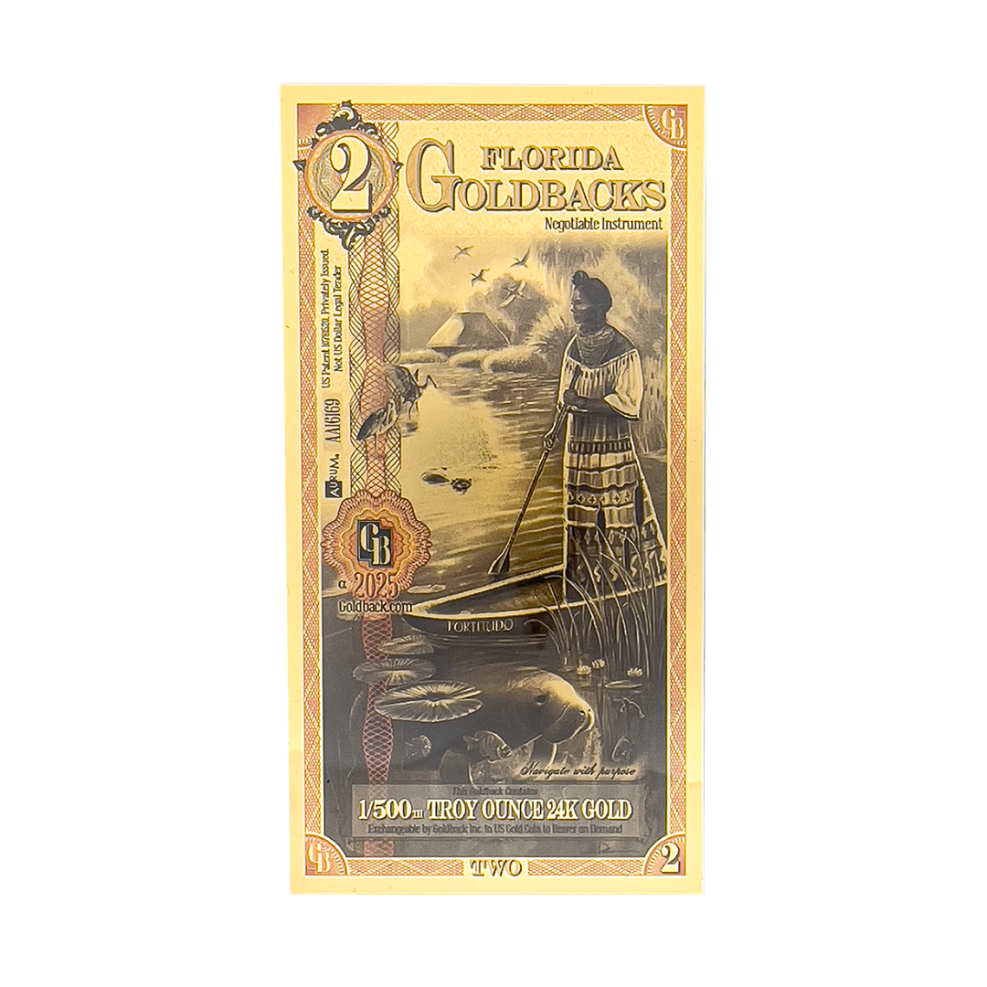 1/2, 1, 2, 5 & 10 Goldback - Florida Bundle (Free Sleeve)