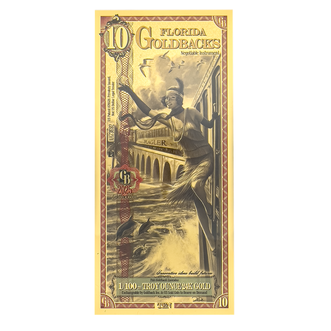 1/2, 1, 2, 5 & 10 Goldback - Florida Bundle (Free Sleeve)