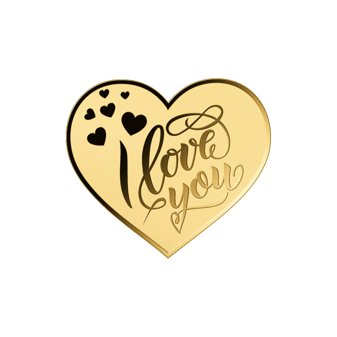 Large Heart I love you 1/200oz - Gold Gift - In Gift Box