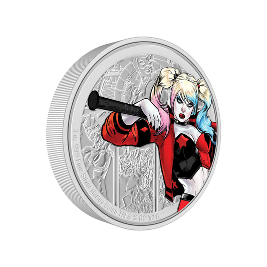 Warner - DC Villians - Harley Quinn 3oz Silver Coin