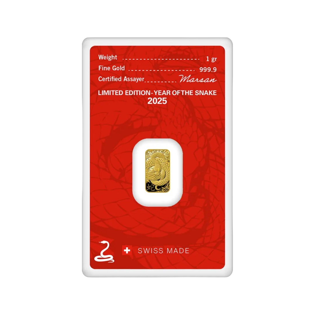 2025 Argor-Heraeus Year Of The Snake 1g Gold Bar