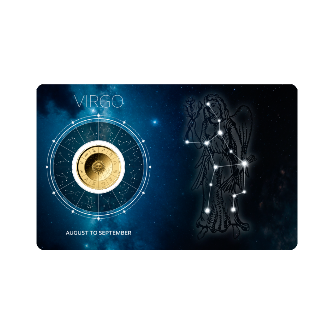 Zodiac Virgo Coin Card - Gold Gift