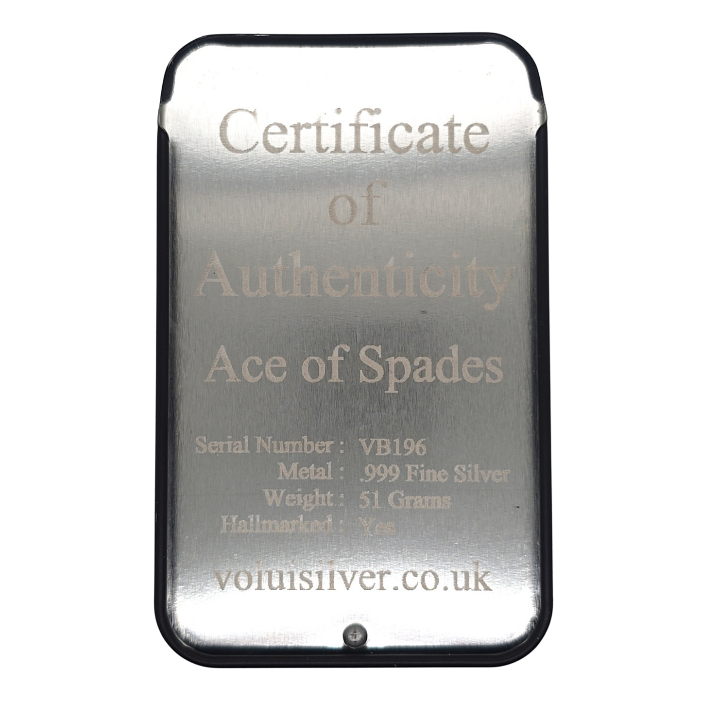 Volui Silver - Ace of Spades 51g Silver Bar