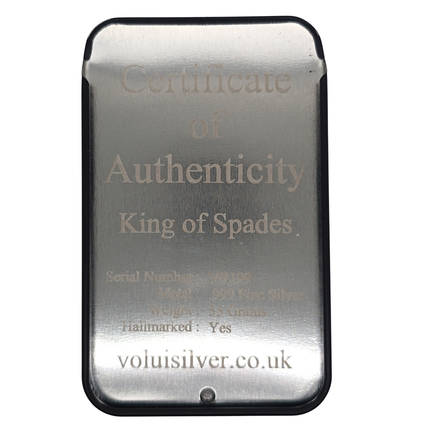 Volui Silver - King of Spades 55g Silver Bar
