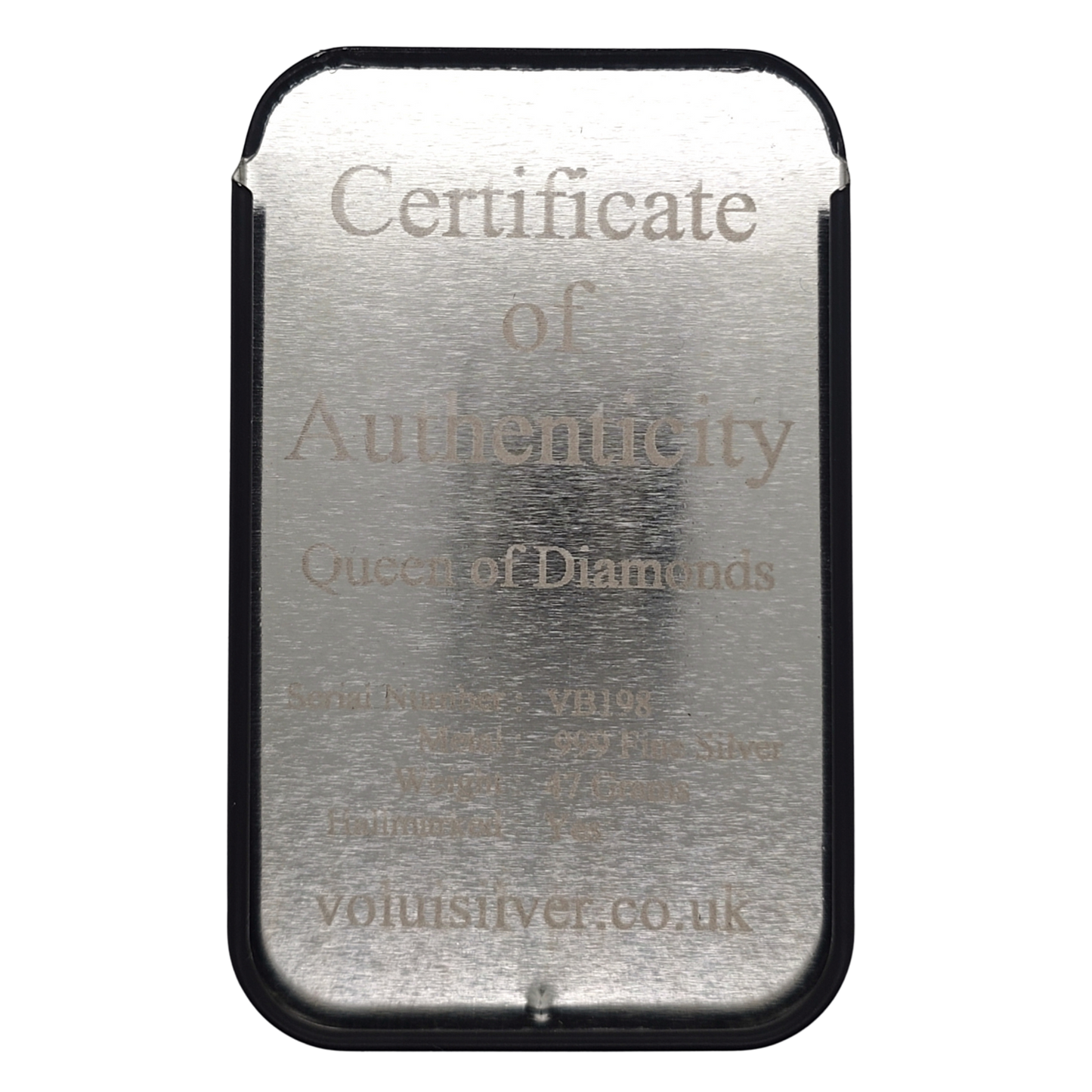 Volui Silver - Queen of Diamonds 47g Silver Bar
