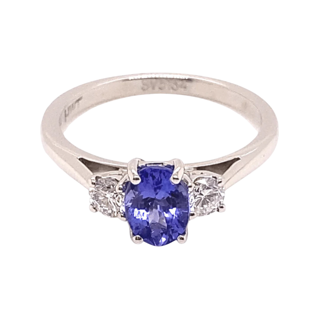 Tanzanite & Diamond Trilogy Ring