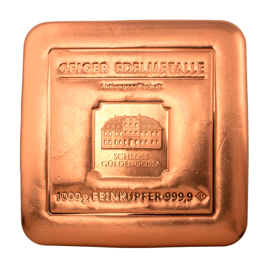 Geiger Edelmetalle "Square" 1kg 999.9 Copper Bar