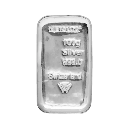 100g Silver Bar Metalor