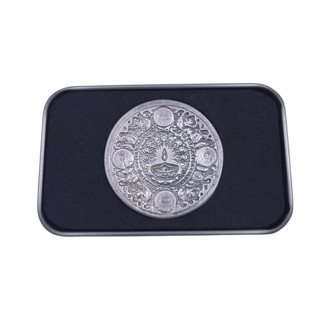 Festival of Lights - Hand Poured Silver Round