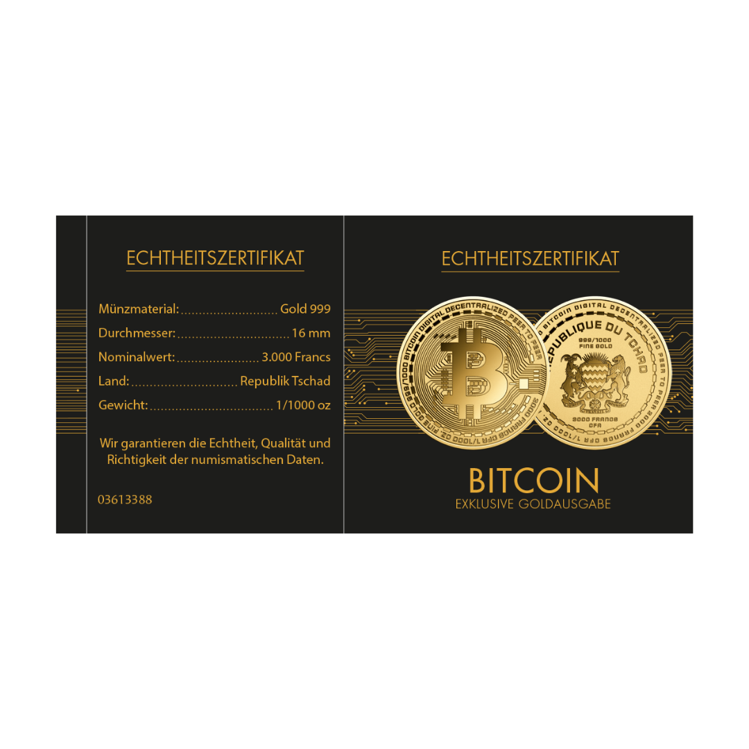 Bitcoin Gold Coin with Gift Box - Gold Gift