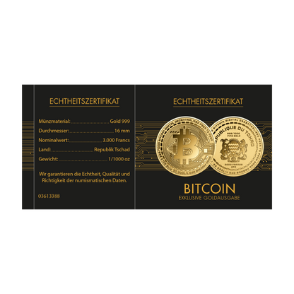 Bitcoin Gold Coin with Gift Box - Gold Gift
