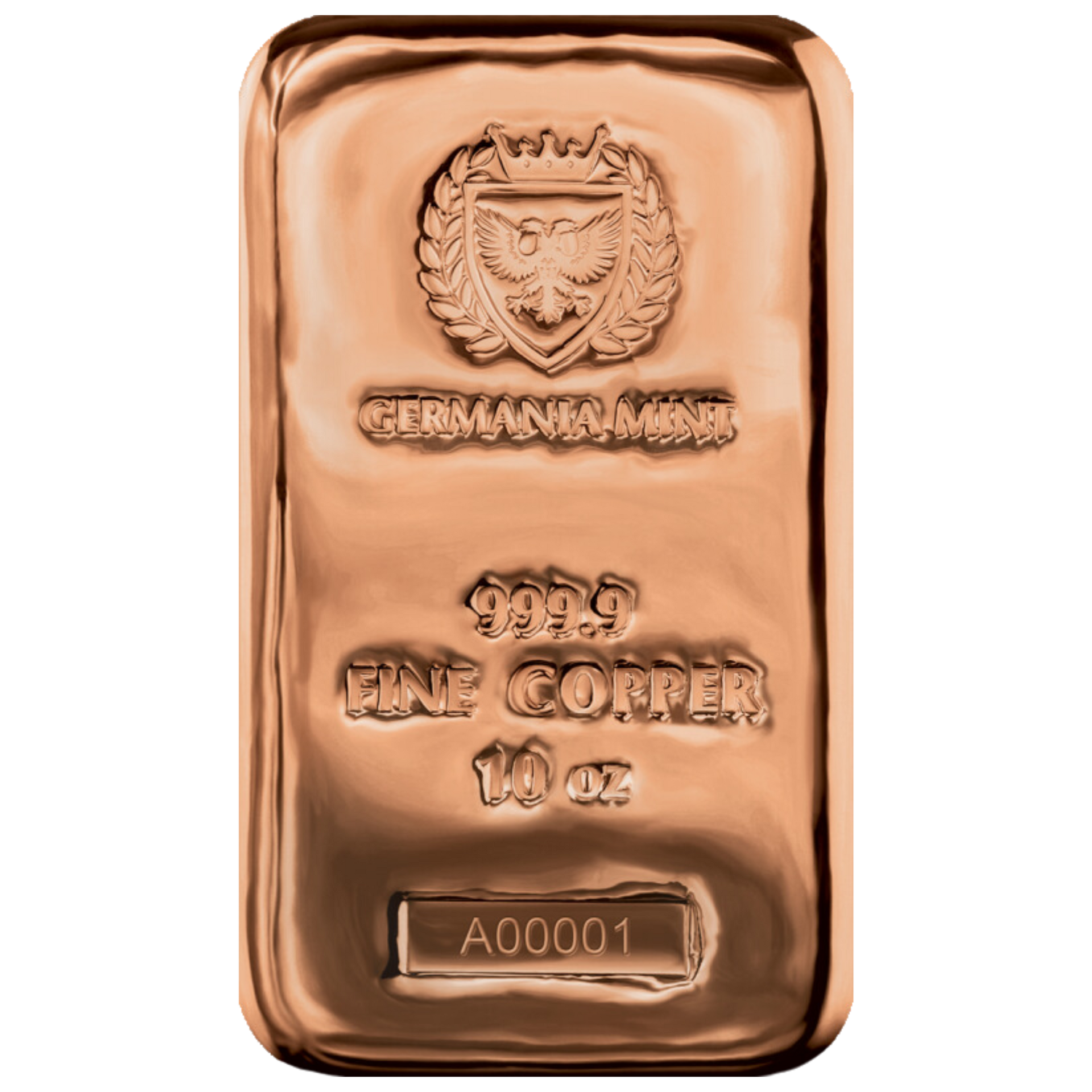 GERMAN MINT 999.9 純銅 10オンスバー Germania Mint - 10oz Copper Bar – Cardiff Gold
