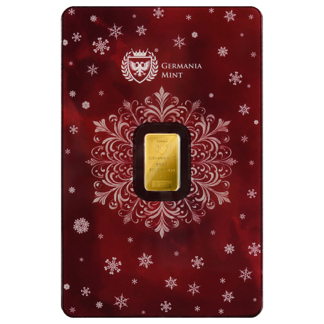 Christmas Edition 1g Gold Bar - Germania Mint