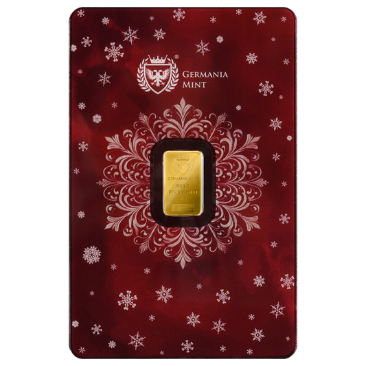 Christmas Edition 1g Gold Bar - Germania Mint