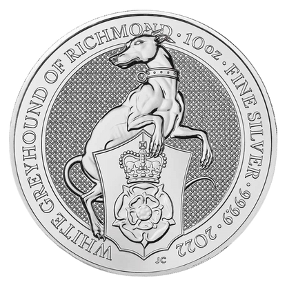 10oz White Greyhound of Richmond - Silver Coin Queen's Beasts