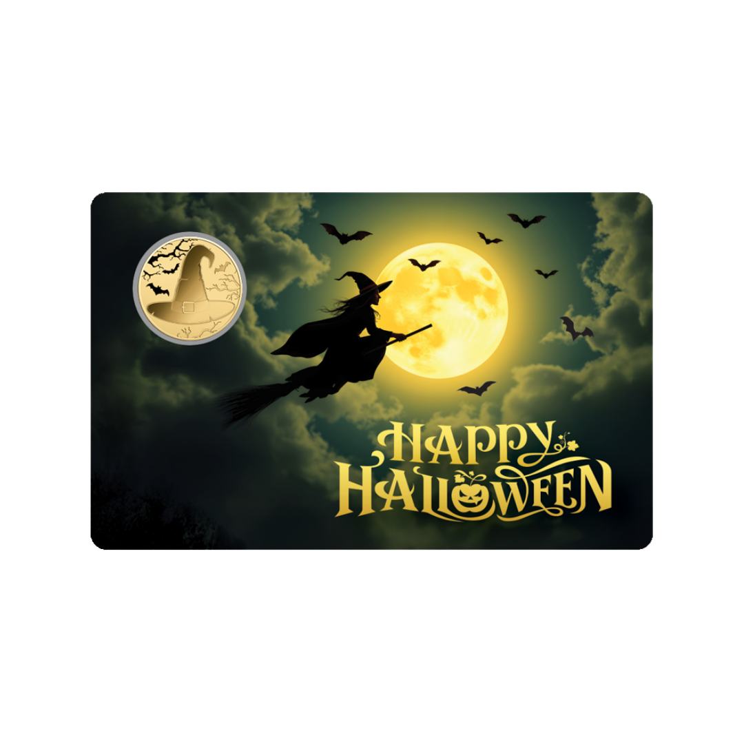 Halloween Witch Coin Card - Gold Gift