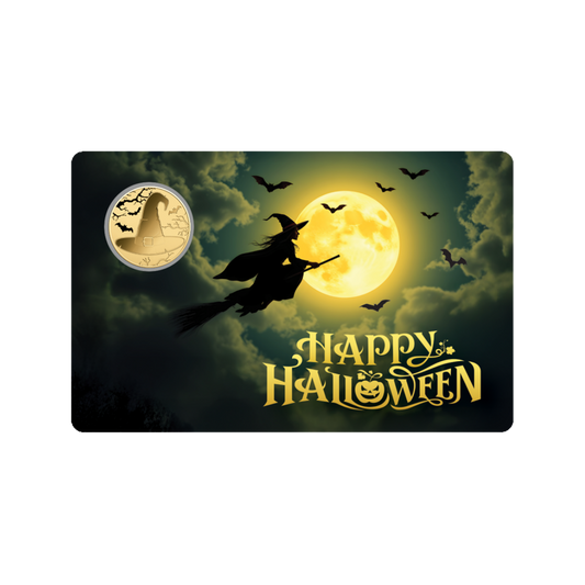 Halloween Witch Coin Card - Gold Gift