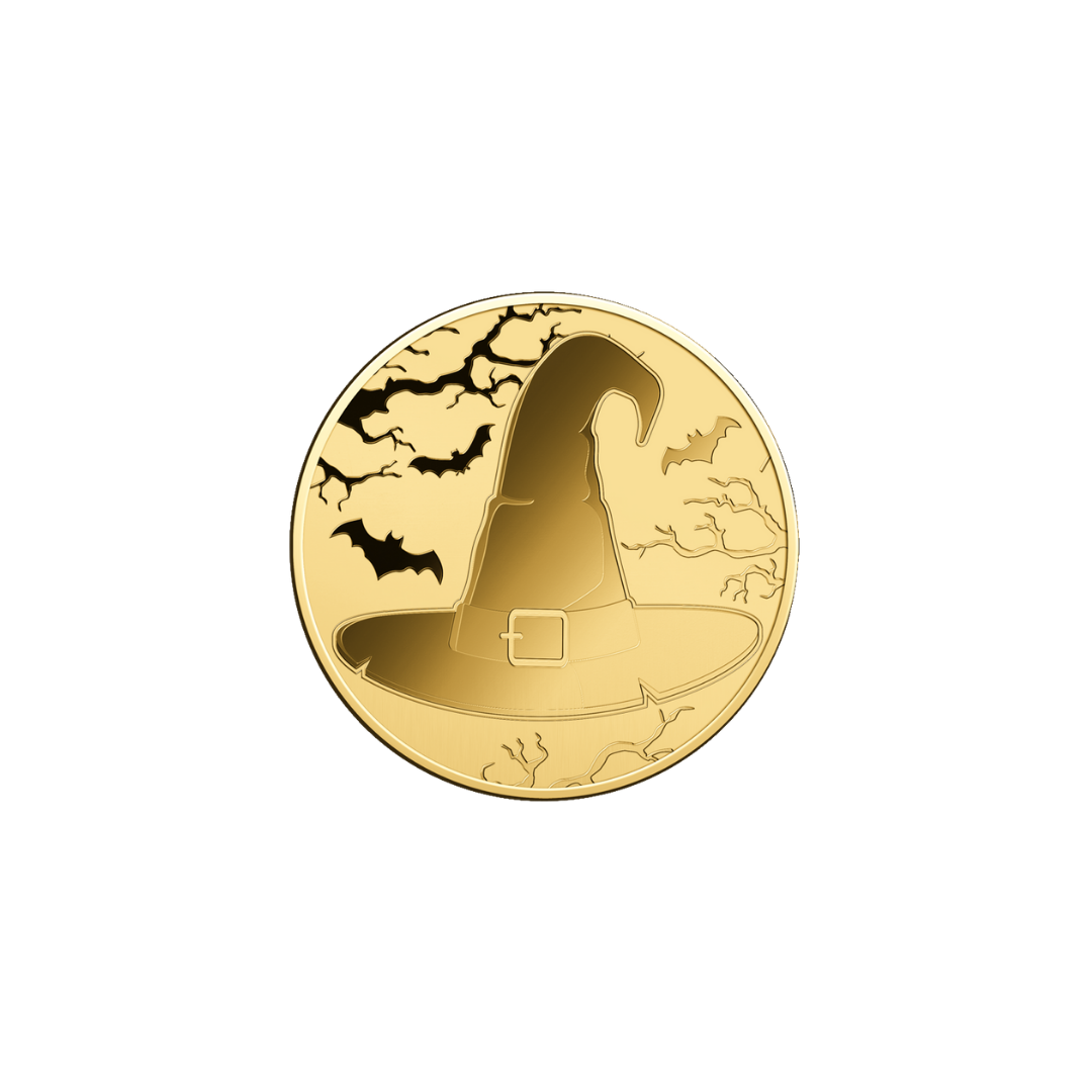 Halloween Witch Coin Card - Gold Gift
