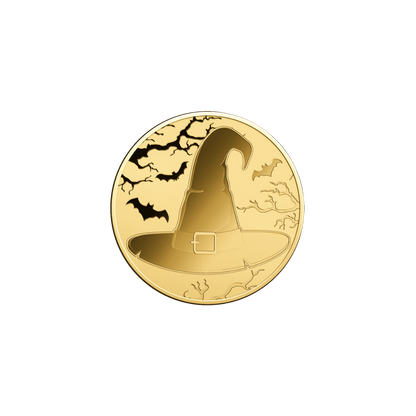 Halloween Witch Coin Card - Gold Gift
