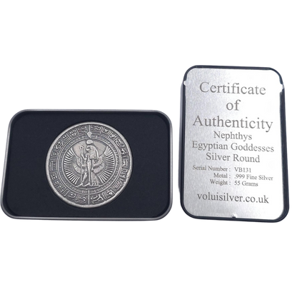 Volui Silver - Nepthys Egyptian Goddesses 55g Silver Round