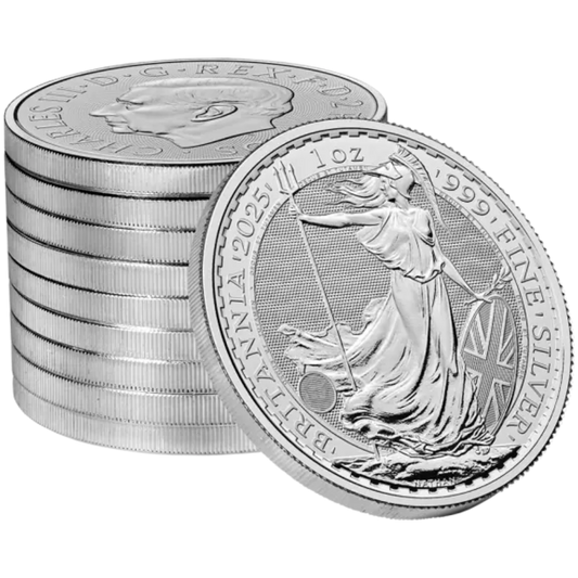 VAT FREE - Silver Britannia 1oz Silver Coin - Tube of 25