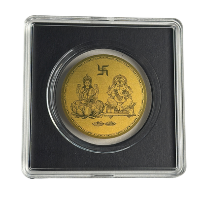 Lakshmi and Ganesh Gold Coin