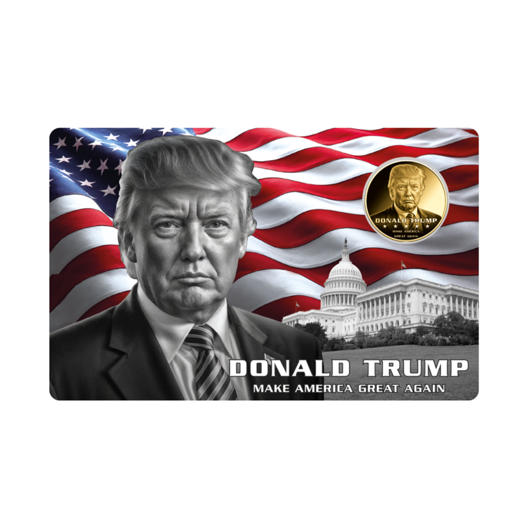 Donald Trump Coin Card - Gold Gift