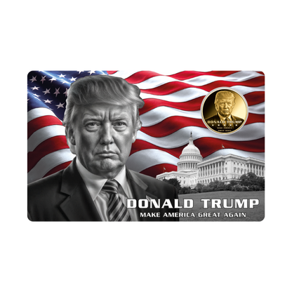 Donald Trump Coin Card - Gold Gift