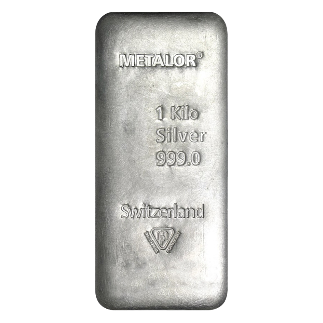 1000g (1kg) Silver Bar Metalor – Cardiff Gold