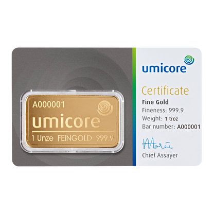 Umicore 1oz Gold Bar