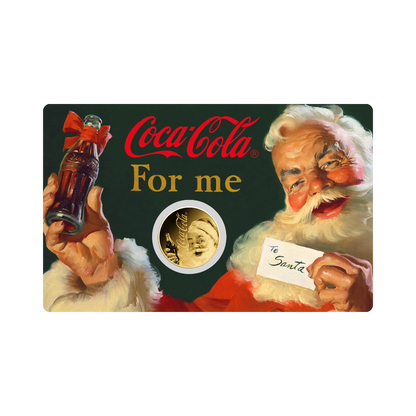 Coca Cola Santa Coin Card - Gold Gift
