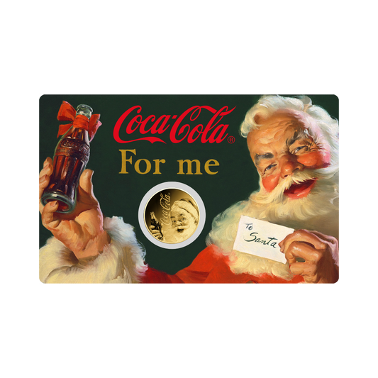 Coca Cola Santa Coin Card - Gold Gift