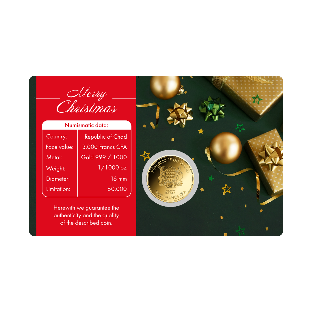 Coca Cola Santa Coin Card - Gold Gift